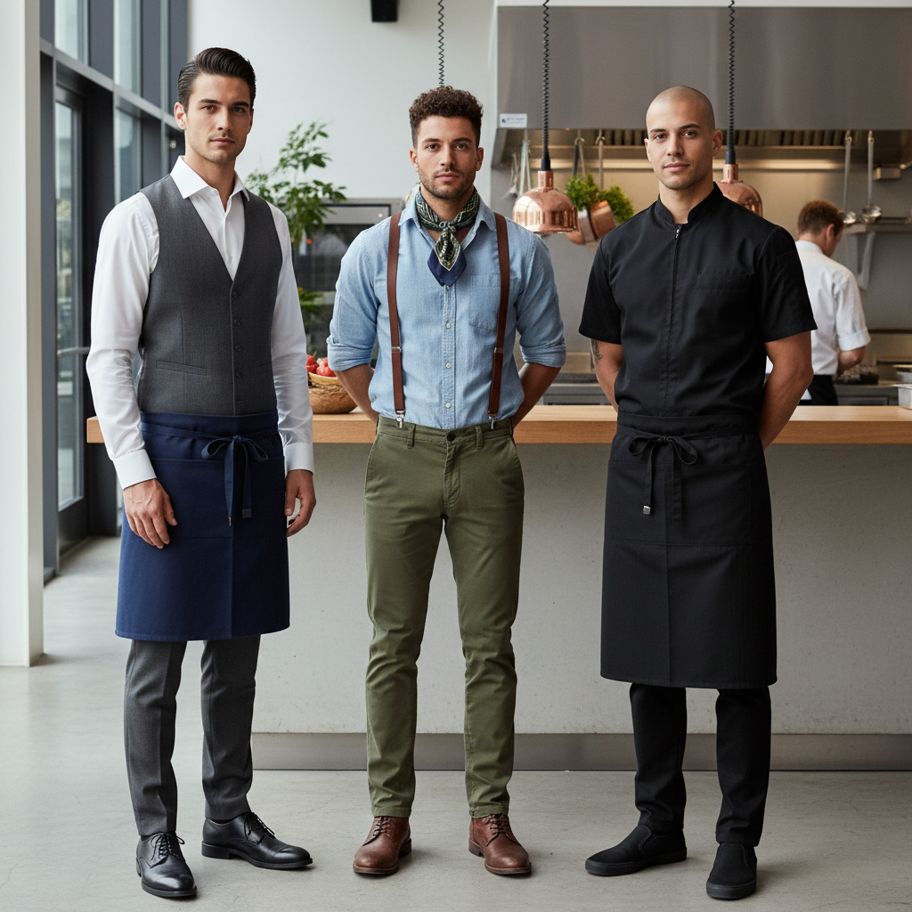 Restoran ve Mutfak ��in Modern A��� ve Garson K�yafetleri - Erkek Garson Kombinleri ��in Stil �nerileri