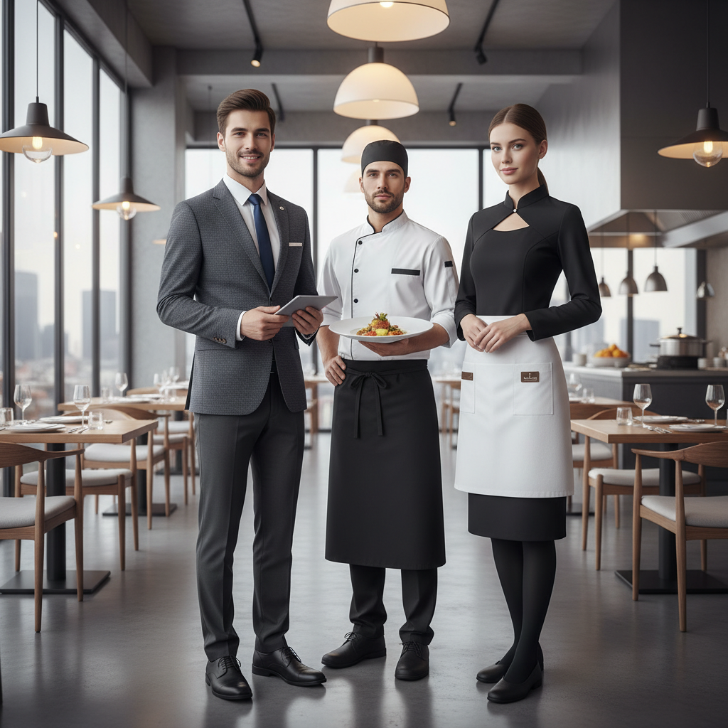 Restoran ve Mutfak ��in Modern A��� ve Garson K�yafetleri - ��k Restoran Garson K�yafetleri ve Tasar�m Trendleri